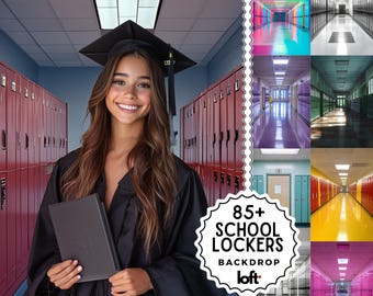 Pacote de sobreposição de fundo para armário escolar para fotografia de retrato, fundos digitais, sobreposições de textura de belas artes, fundos de volta às aulas