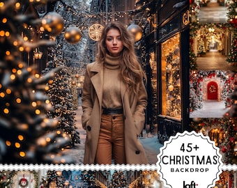 Fondos de fotografía de bodas navideñas, accesorios para retratos familiares navideños, escenas familiares, fondo digital navideño, superposición de árbol de Navidad