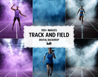 Field and Track Photography Backdrop | Athletic Stadium Running Marathon Background | Sports Backdrop Overlay Template