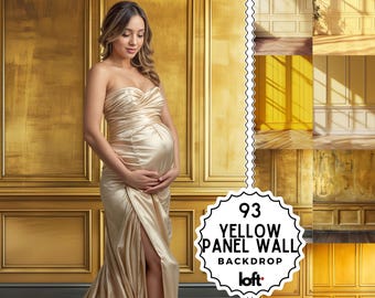 Gold Elegant Panel Wall & Maternity Backdrops, Fine Art Textures Room Digital Backgrounds, Studio Photo Overlays for Photography Gift