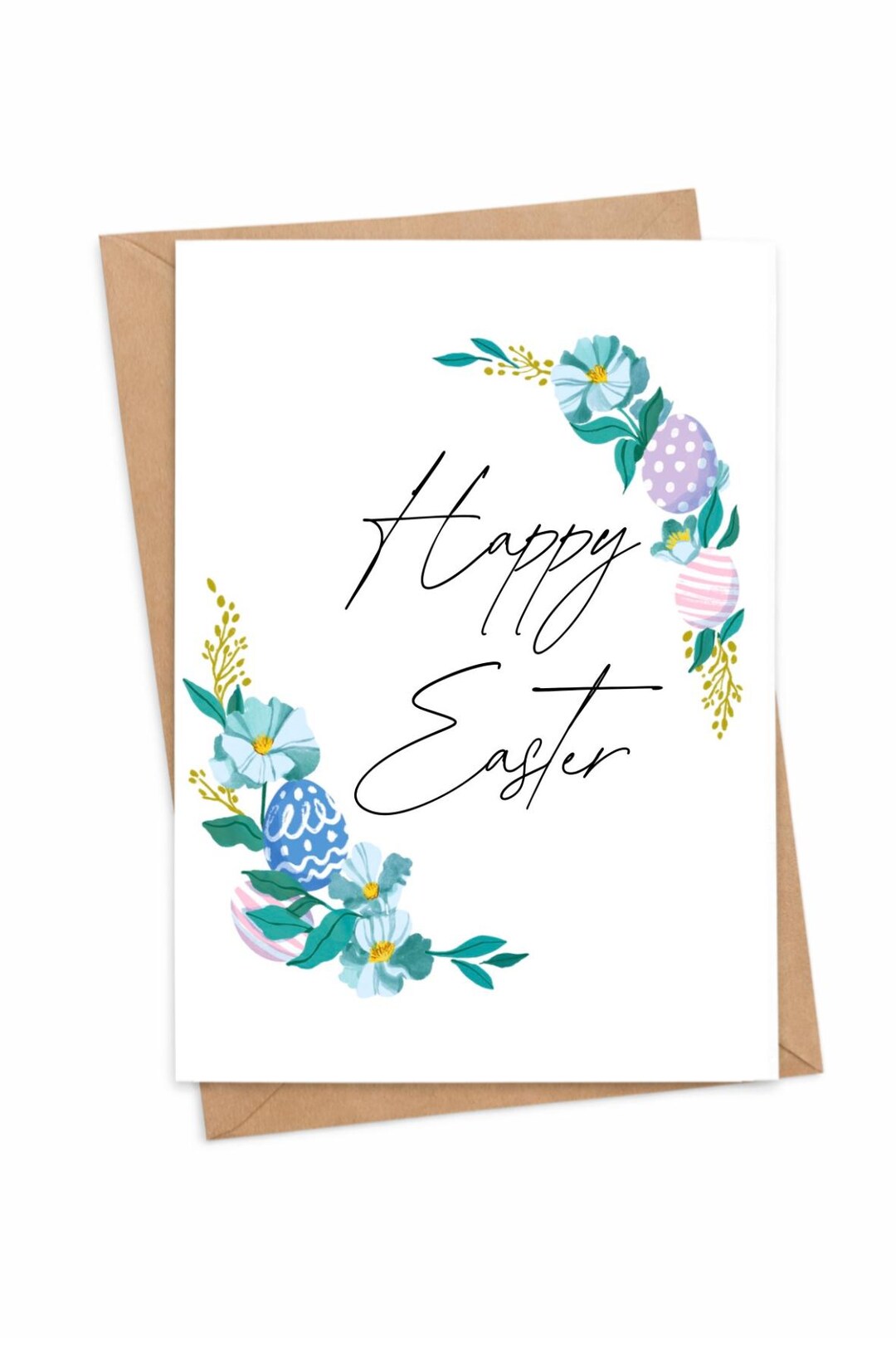 Happy Easter Cards – Pack of 5, Floral Easter Greeting Cards, Spring ...