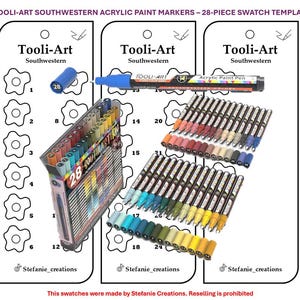 Digitale PDF-Datei Tooli-Art Southwestern- 28-teilige Acrylfarbmarker Mustervorlage | Druckbare Vorlage | Sofort Download