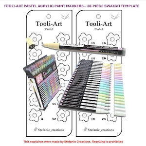 Digitales PDF Tooli-Art Pastell - 24-teilige Acrylfarben-Marker Mustervorlage | Druckbare Vorlage | Sofort Download
