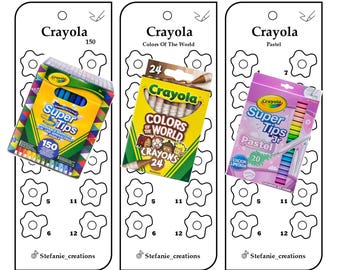Digitale pdf-crayola: staalsjablonen 150/pastelkleuren/kleuren van de wereld | Afdrukbare sjabloon | Direct downloaden