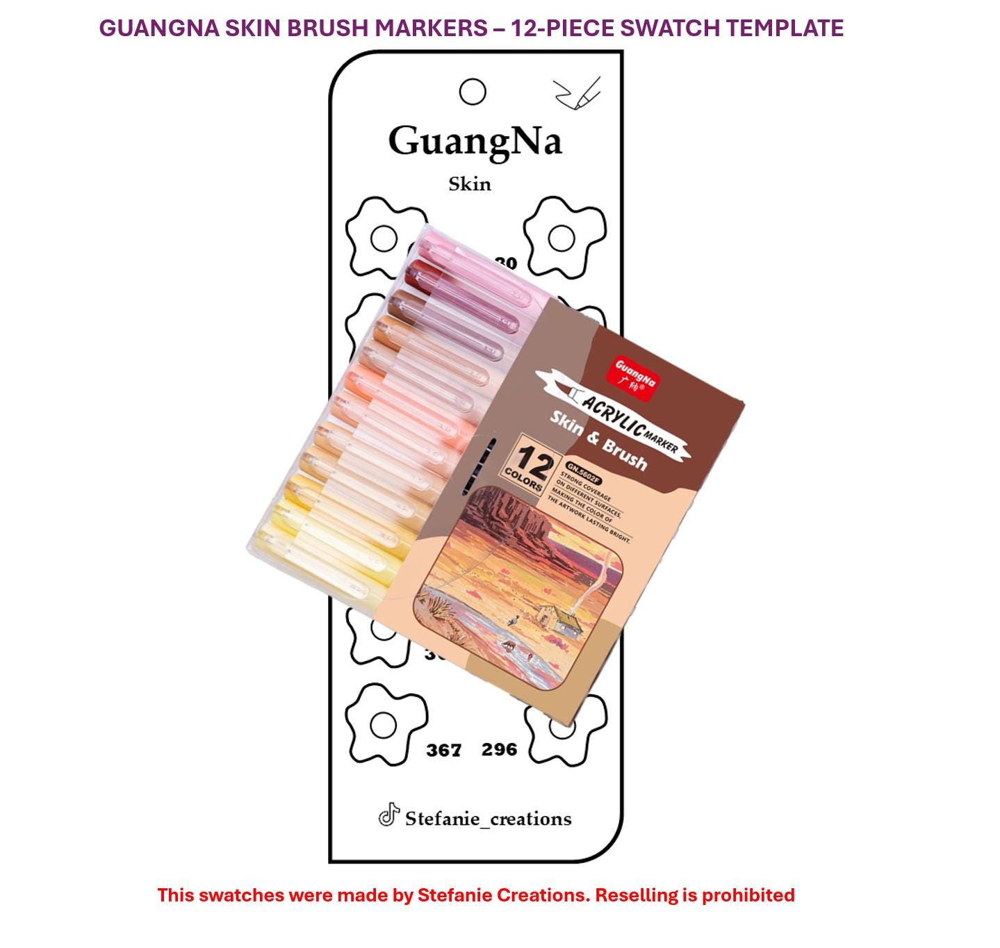 魅力の PDF Digital Guangna Swatch Markers Brush 12-piece - Skin アート・デザイン・音楽