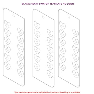 Digitales PDF-Muster mit leeren Herzen ohne Logo-Vorlage | DIY Einzelseite Swatch | Druckbare Vorlage | Sofort Download