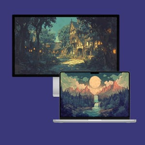 Lofi Fantasy Desktop Wallpapers, aesthetic medieval town