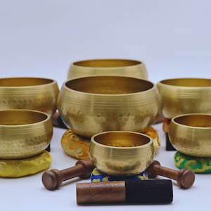 Singing Bowl Set of Seven HandBeaten Bowls -Tibetan Singing Bowl-Meditation-Mindfulness-Yoga-Healing Bowls