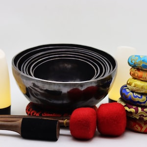 Chakra Sets Blue Singing  Bowls Chakra Notes Sets of Seven From Nepal -Tibetan Singing Bowl-Meditation-Mindfulness-Yoga-Healing Bowls