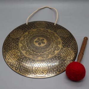 13 Inches Flower of Life Gong-Tibetan Singing Meditation Gongs - Gong From Nepal. Bath Sessions.