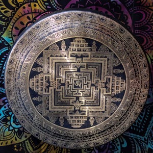 50-100 cm Tibetan Om Mandala Carving Gong -Tibetan Singing Meditation Gongs - Gong From Nepal. Bath Sessions Gongs