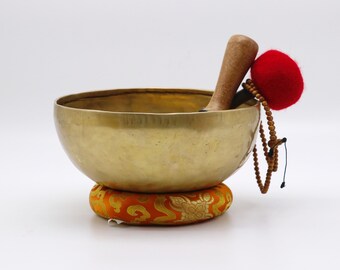 9 inches Master Healing Golden Dim Singing  Bowl from Nepal- Tibetan Singing Bowl-Meditation-Sound bath-Healing Bowl-Sound Therapy-Free Mala