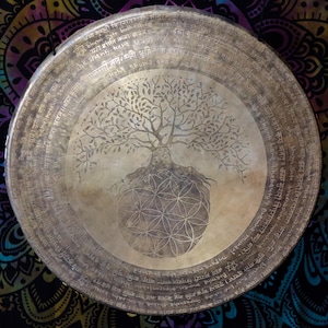 50-100 cm Tree of Life Carving Gong -Tibetan Singing Meditation Gongs - Gong From Nepal. Bath Sessions Gongs. Gong