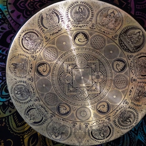 50-100 cm Flower of Life Mandala Gong-Tibetan Singing Meditation Gongs - Gong From Nepal. Bath Sessions Gongs.
