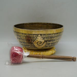 9 Inches Seven Chakra Yogi Etching Tibetan Singing bowl. Healing bowls. Carving bowls Singing bowls From Nepal