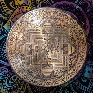Special Om Mandala Carving Gong 50-100 cm -Tibetan Singing Meditation Gongs - Gong From Nepal. Bath Sessions Gongs.