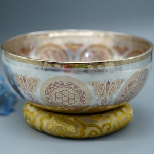 11 Inch Silver Plated Buddha Etching Singing Bowl-Tibetan Singing bowl From Nepal