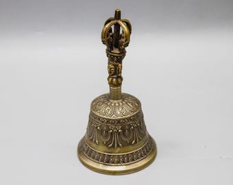 Handmade Beautiful Designs Tibetan Bell for Religious Ceremonies and Rituals, Tibetan Mantra Design Bell - Himalayan Sound