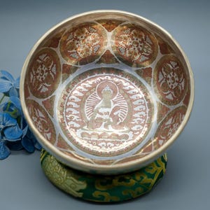9 Inch Silver Plated Buddha Etching Singing Bowl-Tibetan Singing bowl From Nepal