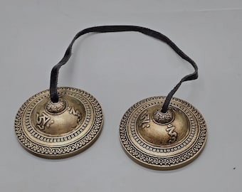 FREE cover 9 cm Om Tibetan Tingsha High-Quality for Meditation Cymbals Handmade Tingsha From Nepal - Healing Bowls