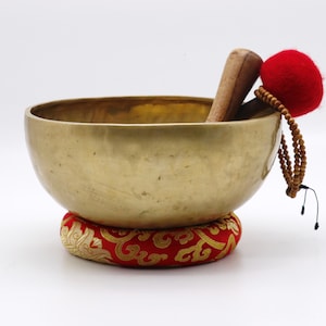10 inches Master Healing  Golden Dim Singing  Bowl from Nepal- Tibetan Singing Bowl-Meditation-Sound bath-Healing Bowl-Free Mala