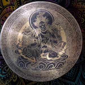 50-100 cm White Tara Carving Gong-Tibetan Singing Meditation Gongs - Gong From Nepal. Bath Sessions Gongs.