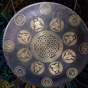 50-100 cm Flower of Life Yogi Gong-Tibetan Singing Meditation Gongs - Gong From Nepal. Bath Sessions Gongs.
