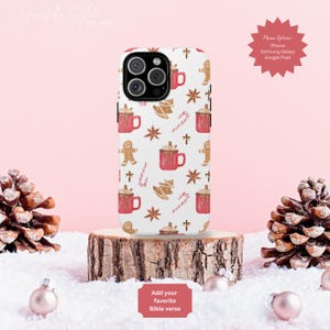 Candy Cane Hot Coco Phone Case: Christian Cross, Festive Cover