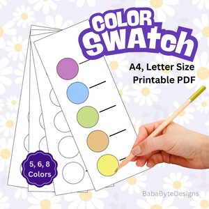 Mini tragbare druckbare Farbmusterkarte PDF | Kunst Versorgung Organizer | Marker, Bleistift, Aquarell Swatch Chart | Sofortiger digitaler Download