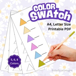 Mini tragbare druckbare Farbmusterkarte PDF | Kunst Versorgung Organizer | Marker, Bleistift, Aquarell Swatch Chart | Sofortiger digitaler Download