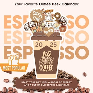 Calendario de escritorio de café 2025 para imprimir