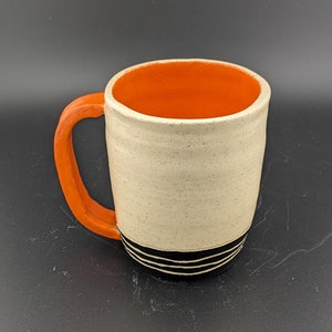 Vibrant Orange Mug, Handmade Modern Mug, Coffee Mug