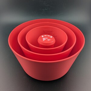 Pottery Rim Rounding Tool, Nesting Cone Set - 3D Printed Ceramics, Red Rounding Cones, Mug Rim Rounding, Useful Pottery Tools, Clay Tools