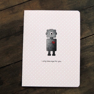 Tarjeta linda con el amor del robot, solo tengo ojos para ti