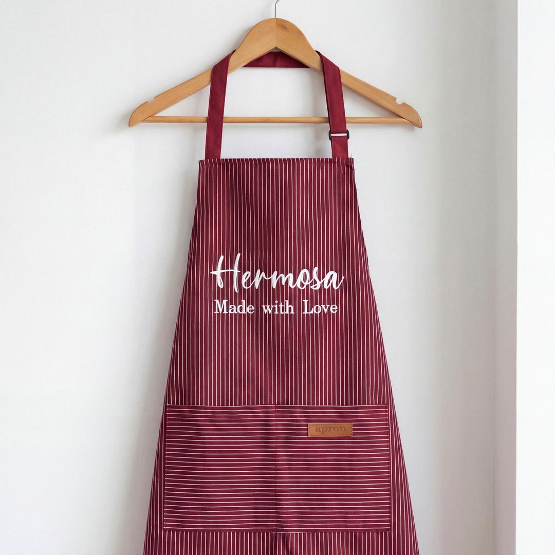 Personalized Embroidered Apron, Custom Cooking Chef Gift, Festive ...