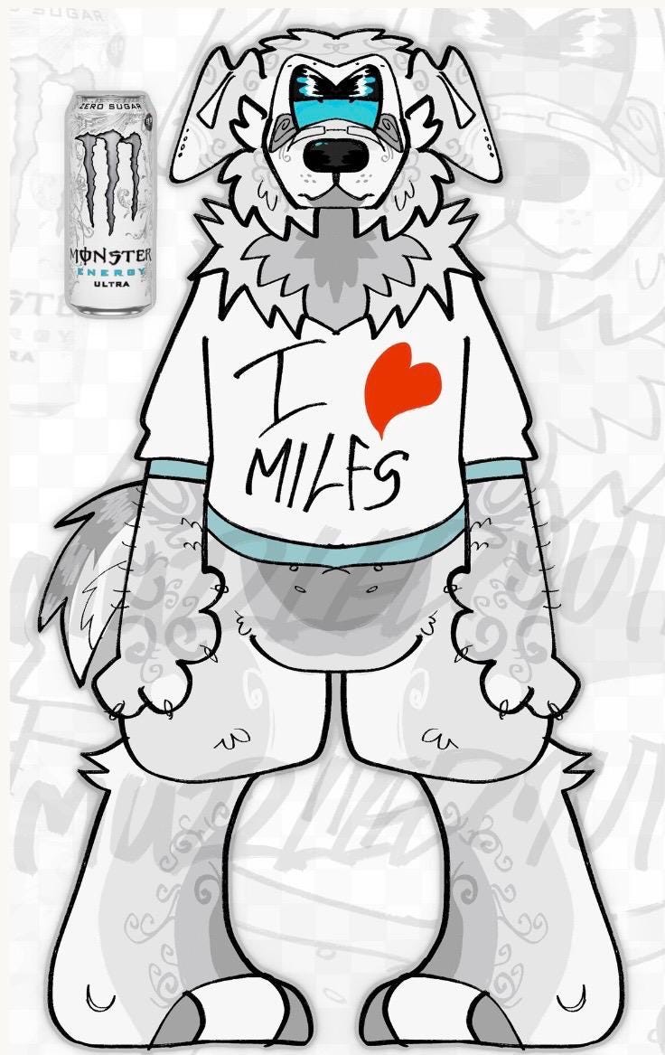 White monster energy inspired fursona adoptable