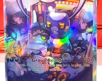 Croagunk Full Art Holo Card - Custom Illustration