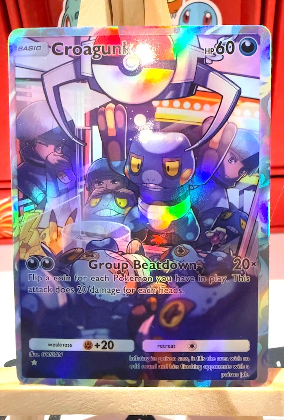 Croagunk Full Art Holo Card - Custom Illustration - Etsy