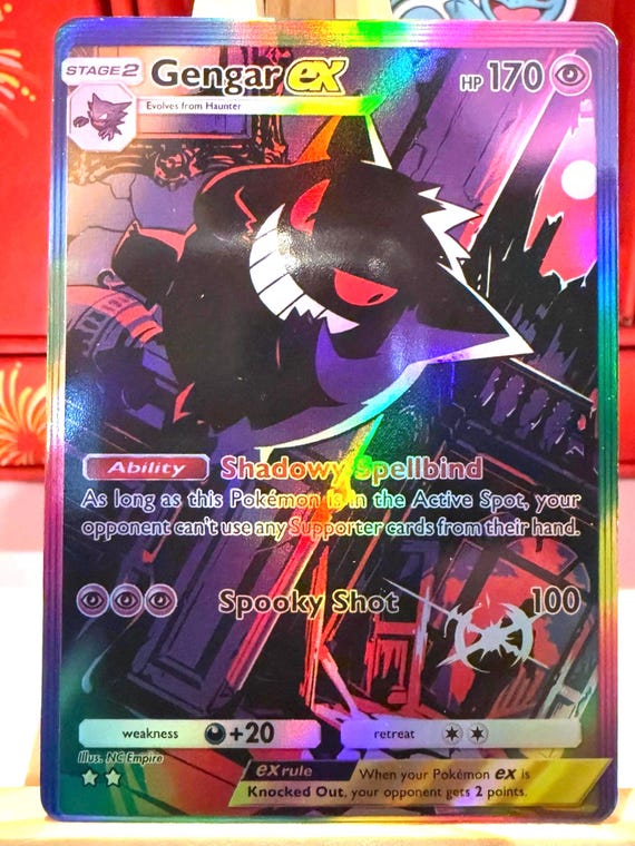 Gengar EX Holo Card: Custom Full Art Illustration - Etsy