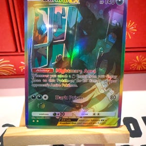 Tarjeta holográfica personalizada de bolsillo Darkrai, ex-TCG de Pokémon, con ilustración artística completa, Apex genético, Isla mítica, Space Smackdown, Shining Revelry, Triumphant.