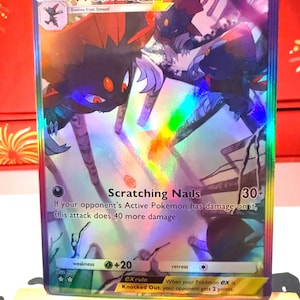 Tarjeta holográfica personalizada de bolsillo Weavile de Pokémon TCG, con ilustración artística completa, Apex genético, Isla mítica, Space Smackdown, Shining Revelry, Triumphant.