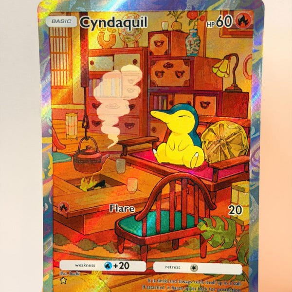 Cyndaquil - Die weisheit von Himmel und Meer - Pokemon Tasche FANMADE Full Alt Art HOLO