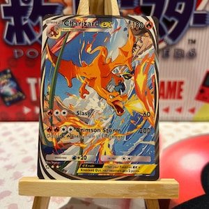 Carte d'illustration personnalisée en métal Full Alt Art Charizard ex Pokemon TCG Pocket - inspiré de l'application TCGP