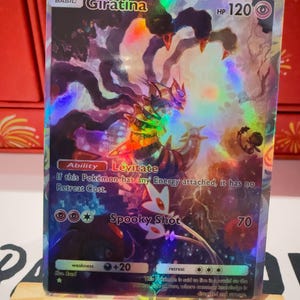 Giratina Pokémon TCG Pocket Custom Full Art Illustration Holo Card Genético Apex Ilha Mítica Espaço Smackdown Brilhante Festa Triunfante