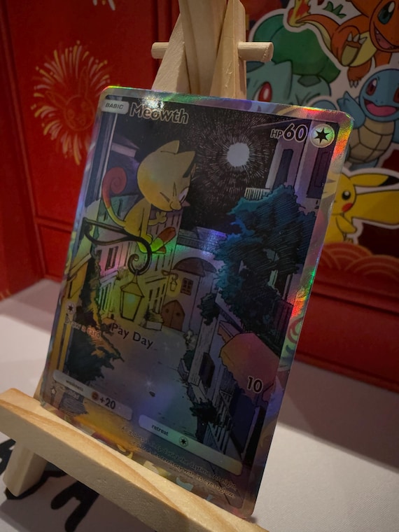 Meowth Pokemon Tcg Pocket Custom Full Art Illustration Holo Card