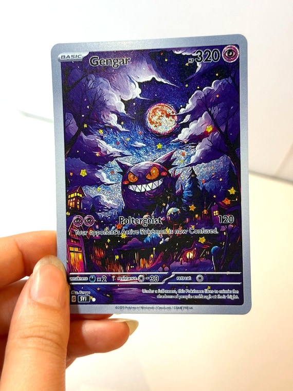 Gengar Pokemon Custom Starry Night Gogh Full Art Rare FANMADE Card HOLO -  Etsy