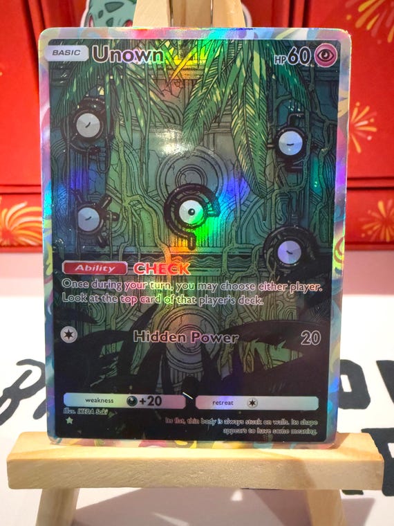 holographic unown pokemon card EX Unseen Forces Rare #118 [Z] You cant use more than 1 Shuffle Poke Pokemon Single Card Sun AND