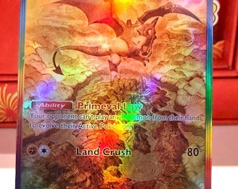 Aerodactyl Full Art Holo Card, Custom Illustration