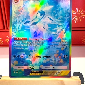 Glaceon ex Pokémon tcg Pocket Ilustración de arte completo personalizada Holo Card Apex genético Isla mítica Space Smackdown Revelry Triumphant