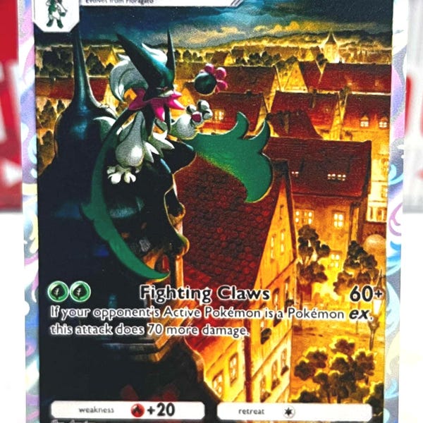 Meowscarada Pokemon TKG Pocket - CUSTOM fanmade METAL Karte | Shining Revelry Full Alt Kunst Illustration